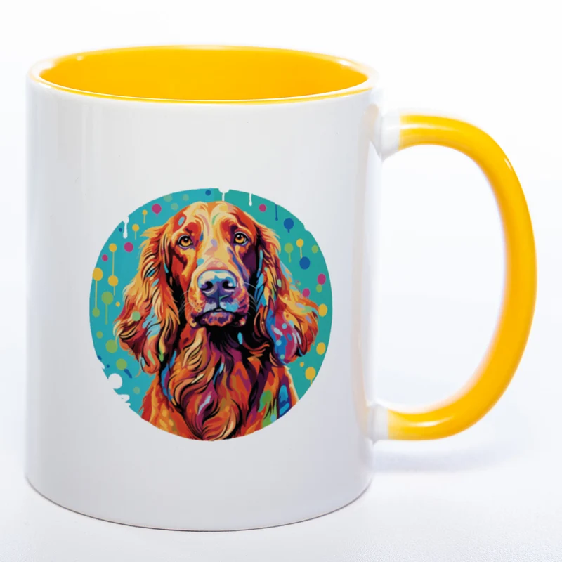 Mug Art Tasse mit Irish Setter Motiv 3 wahlweise mit NAME - Kaffeetasse StickyWorld Exclusive