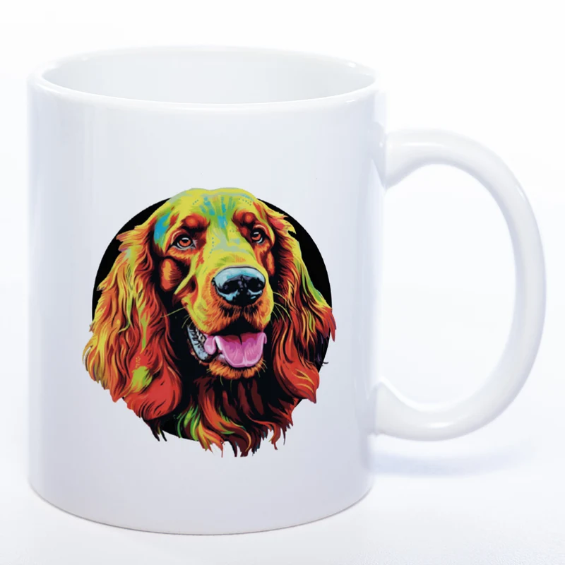 Mug Art Tasse mit Irish Setter Motiv 2 wahlweise mit NAME - Kaffeetasse StickyWorld Exclusive