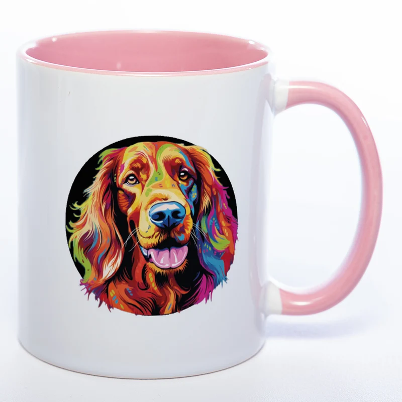 Mug Art Tasse mit Irish Setter Motiv wahlweise mit NAME - Kaffeetasse StickyWorld Exclusive