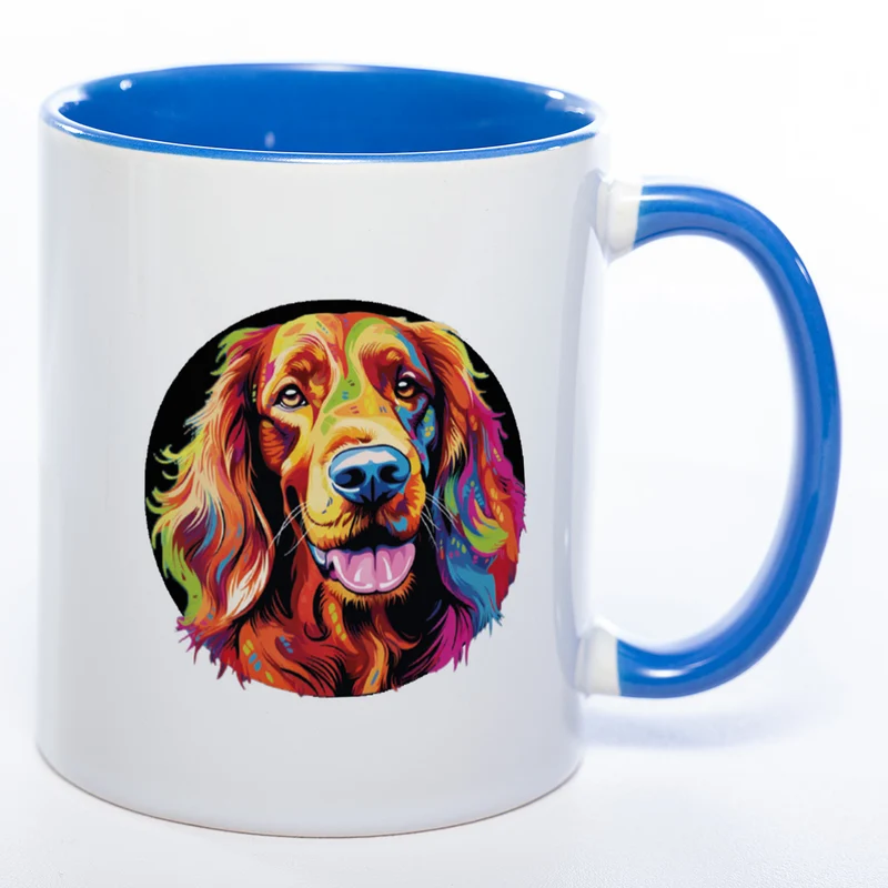 Mug Art Tasse mit Irish Setter Motiv wahlweise mit NAME - Kaffeetasse StickyWorld Exclusive