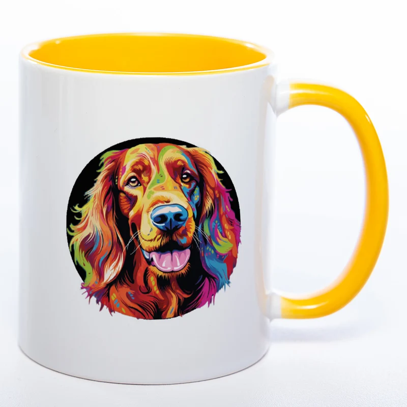 Mug Art Tasse mit Irish Setter Motiv wahlweise mit NAME - Kaffeetasse StickyWorld Exclusive