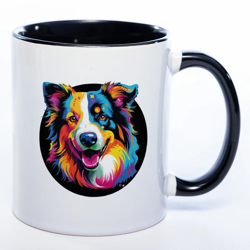 Mug Art Tasse mit Border Collie Motiv 3 & wahlweise mit NAMEN - Kaffeetasse StickyWorld Exclusive