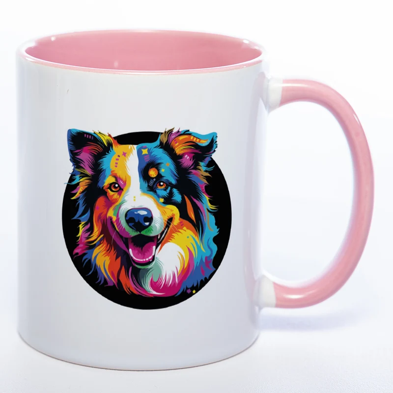 Mug Art Tasse mit Border Collie Motiv 3 & wahlweise mit NAMEN - Kaffeetasse StickyWorld Exclusive