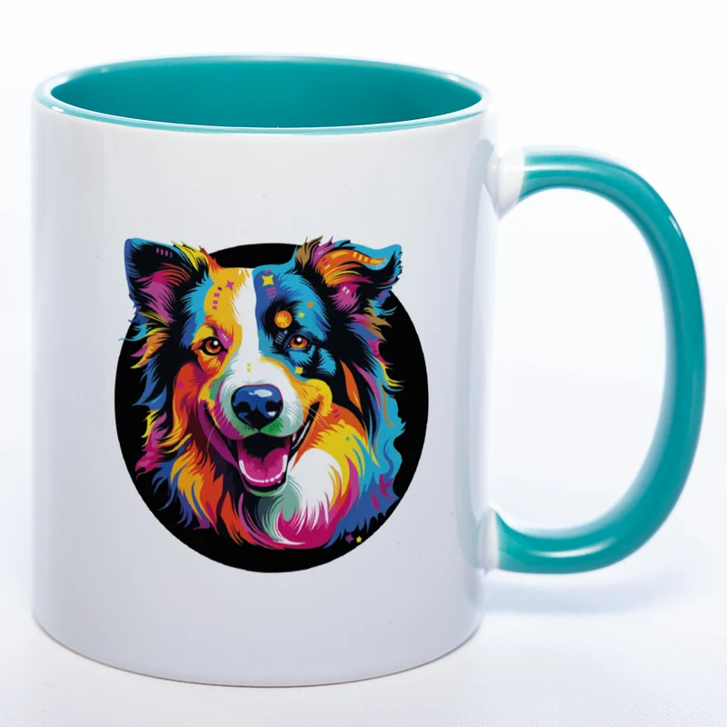 Mug Art Tasse mit Border Collie Motiv 3 & wahlweise mit NAMEN - Kaffeetasse StickyWorld Exclusive