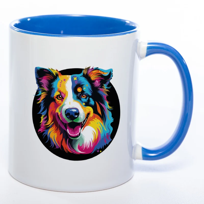 Mug Art Tasse mit Border Collie Motiv 3 & wahlweise mit NAMEN - Kaffeetasse StickyWorld Exclusive