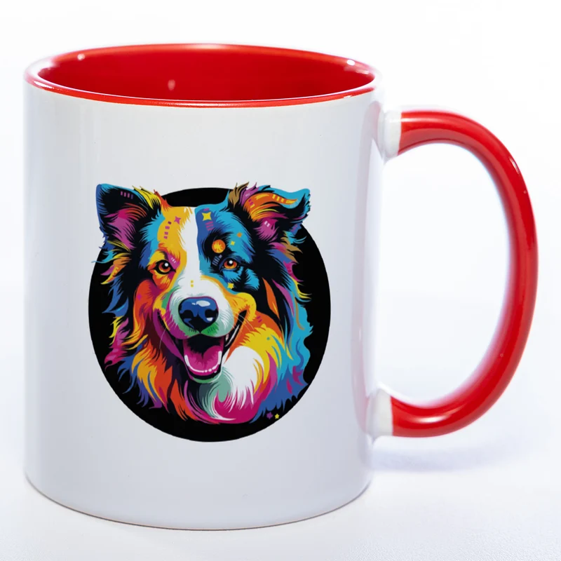 Mug Art Tasse mit Border Collie Motiv 3 & wahlweise mit NAMEN - Kaffeetasse StickyWorld Exclusive