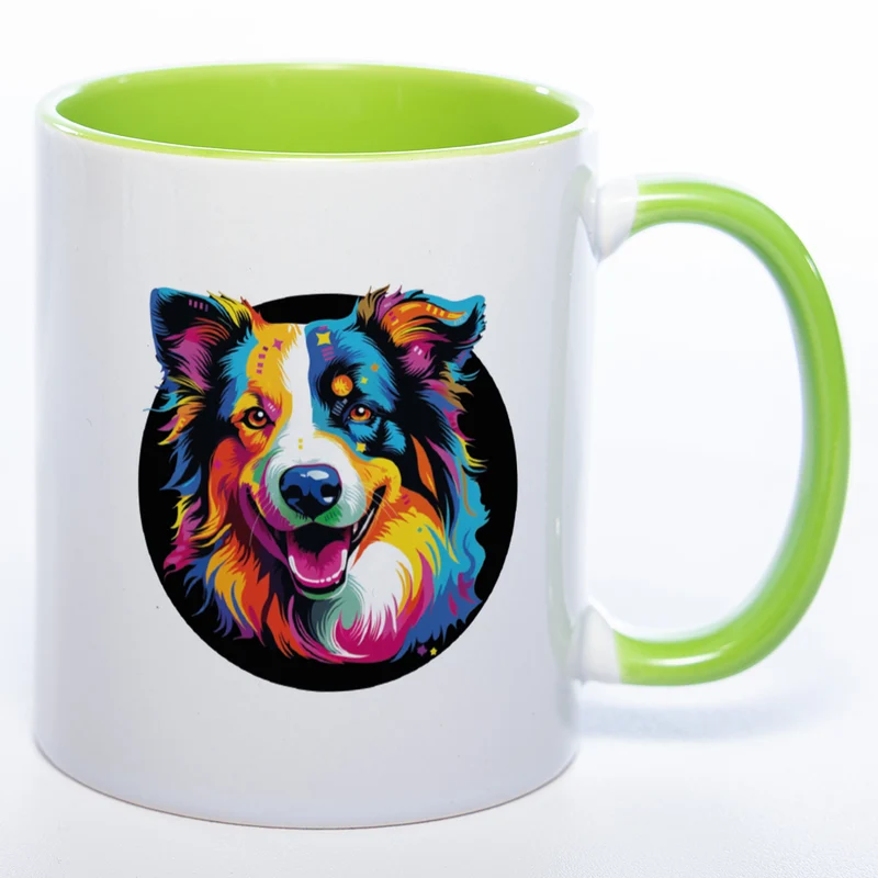 Mug Art Tasse mit Border Collie Motiv 3 & wahlweise mit NAMEN - Kaffeetasse StickyWorld Exclusive