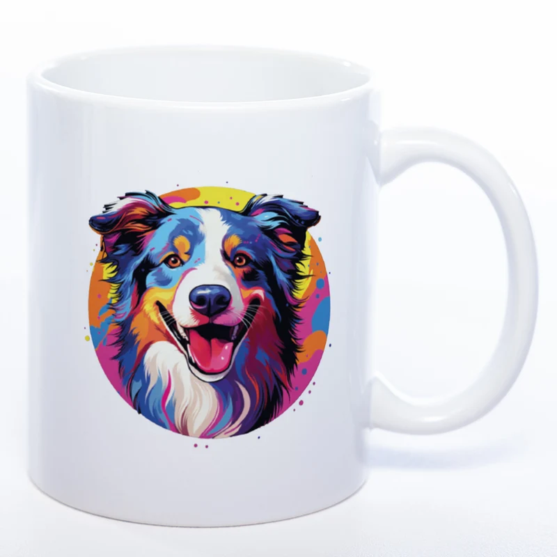 Mug Art Tasse mit Border Collie Motiv 2 & wahlweise mit NAMEN - Kaffeetasse StickyWorld Exclusive