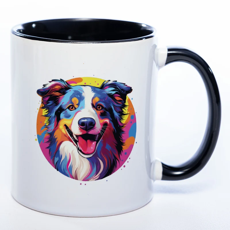 Mug Art Tasse mit Border Collie Motiv 2 & wahlweise mit NAMEN - Kaffeetasse StickyWorld Exclusive