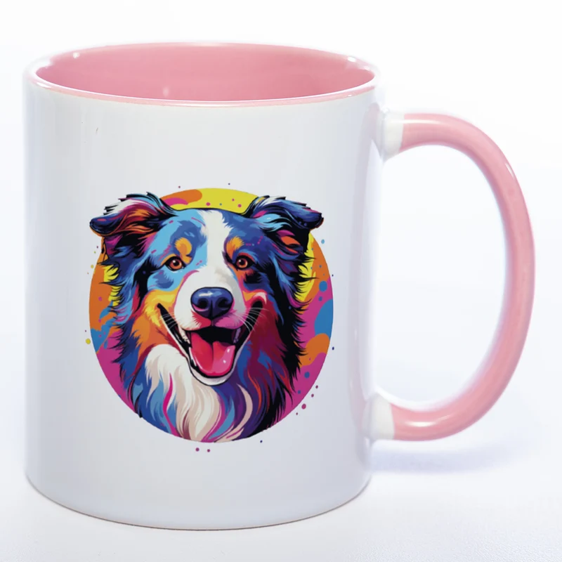 Mug Art Tasse mit Border Collie Motiv 2 & wahlweise mit NAMEN - Kaffeetasse StickyWorld Exclusive