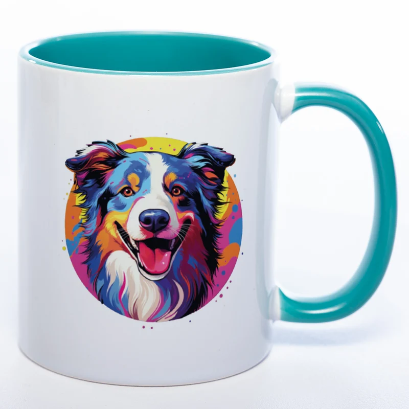 Mug Art Tasse mit Border Collie Motiv 2 & wahlweise mit NAMEN - Kaffeetasse StickyWorld Exclusive