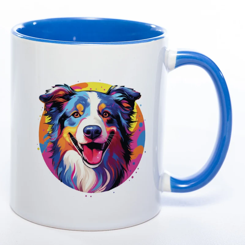 Mug Art Tasse mit Border Collie Motiv 2 & wahlweise mit NAMEN - Kaffeetasse StickyWorld Exclusive