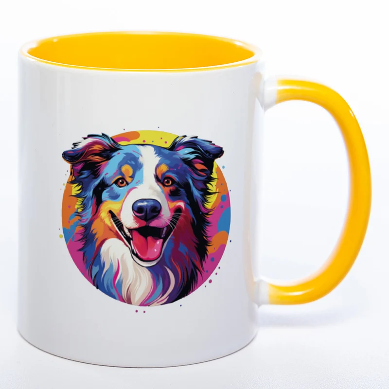 Mug Art Tasse mit Border Collie Motiv 2 & wahlweise mit NAMEN - Kaffeetasse StickyWorld Exclusive