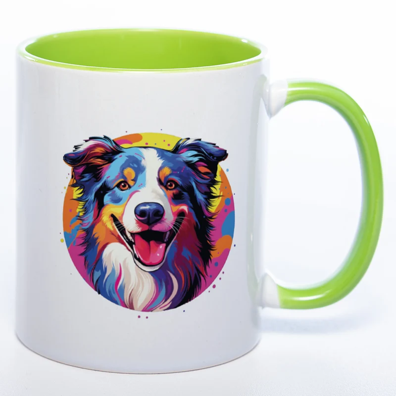 Mug Art Tasse mit Border Collie Motiv 2 & wahlweise mit NAMEN - Kaffeetasse StickyWorld Exclusive