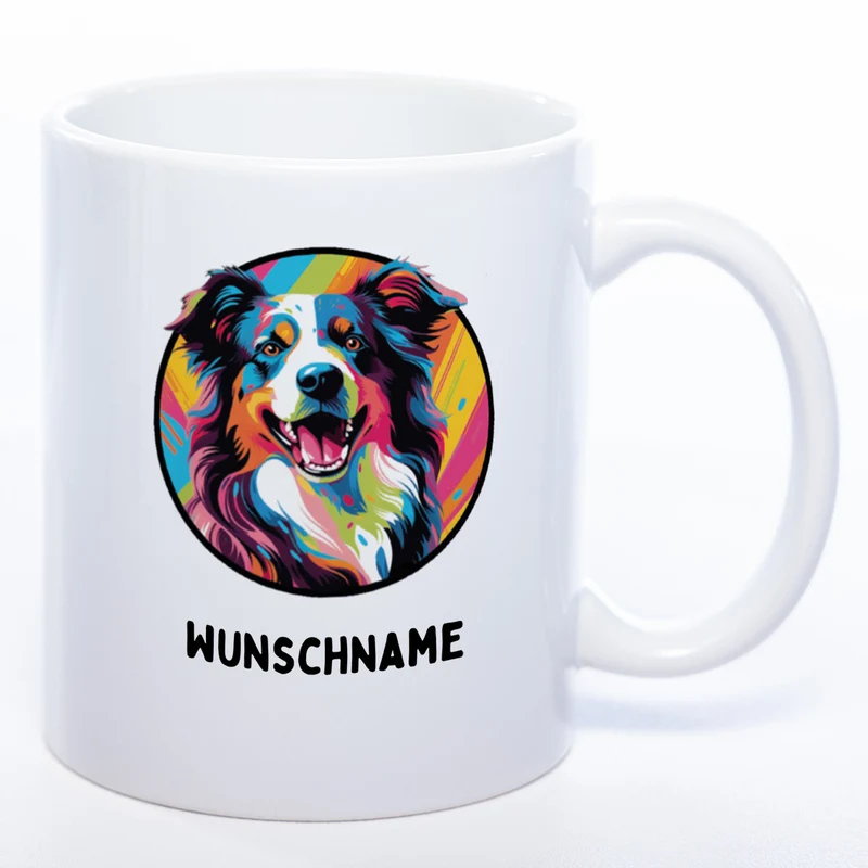 Mug Art Tasse mit Border Collie Motiv & wahlweise mit NAMEN - Kaffeetasse StickyWorld Exclusive