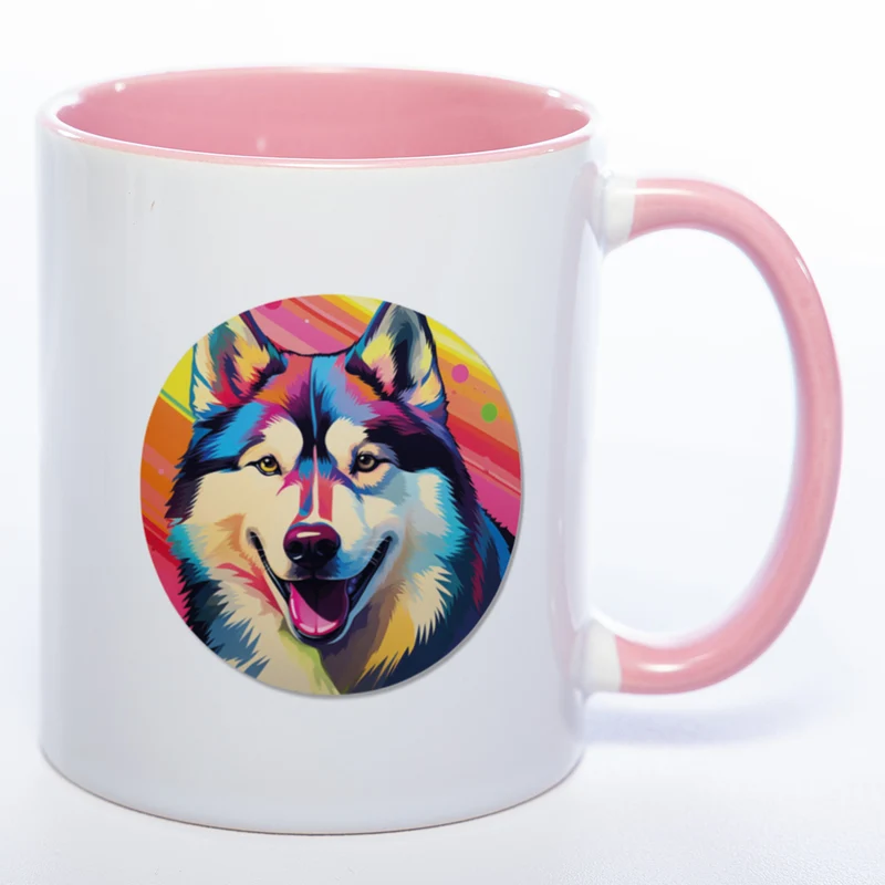 Mug Art Tasse mit Husky Motiv 3 wahlweise mit NAME - Kaffeetasse StickyWorld Exclusive