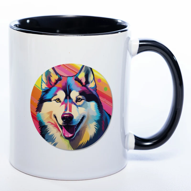Mug Art Tasse mit Husky Motiv 3 wahlweise mit NAME - Kaffeetasse StickyWorld Exclusive