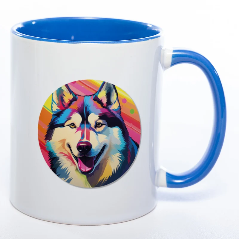 Mug Art Tasse mit Husky Motiv 3 wahlweise mit NAME - Kaffeetasse StickyWorld Exclusive