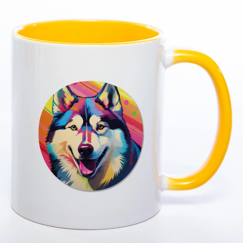 Mug Art Tasse mit Husky Motiv 3 wahlweise mit NAME - Kaffeetasse StickyWorld Exclusive
