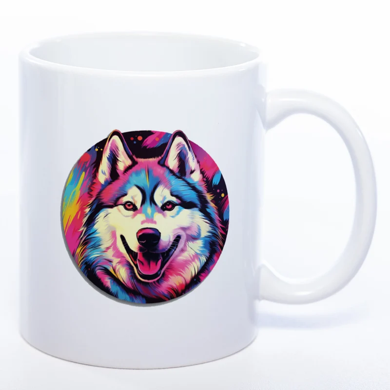 Mug Art Tasse mit Husky Motiv 4 wahlweise mit NAME - Kaffeetasse StickyWorld Exclusive