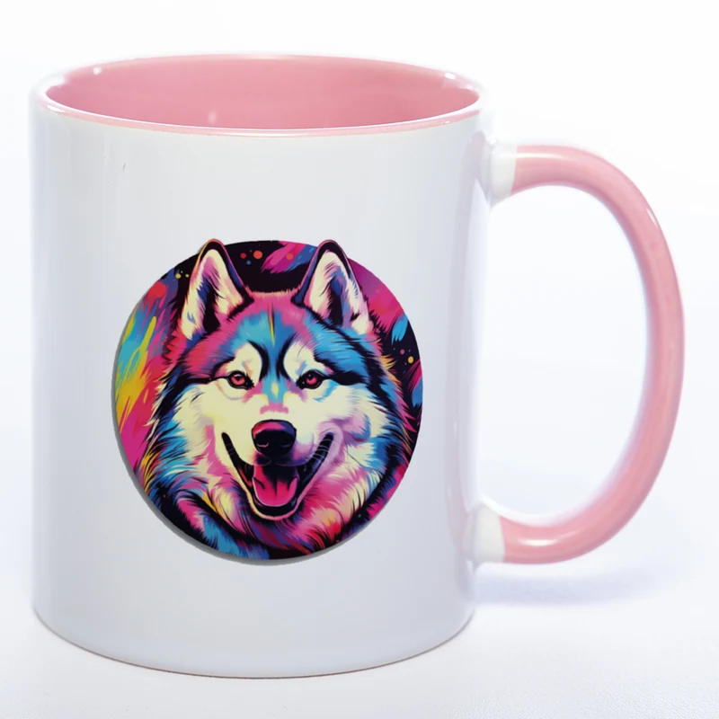 Mug Art Tasse mit Husky Motiv 4 wahlweise mit NAME - Kaffeetasse StickyWorld Exclusive