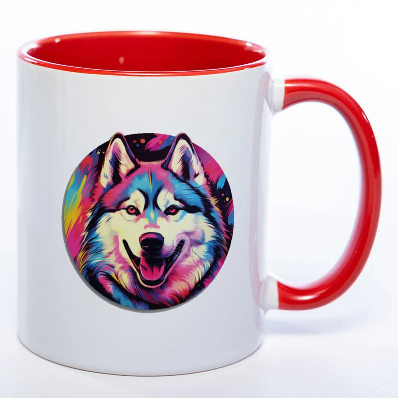 Mug Art Tasse mit Husky Motiv 4 wahlweise mit NAME - Kaffeetasse StickyWorld Exclusive