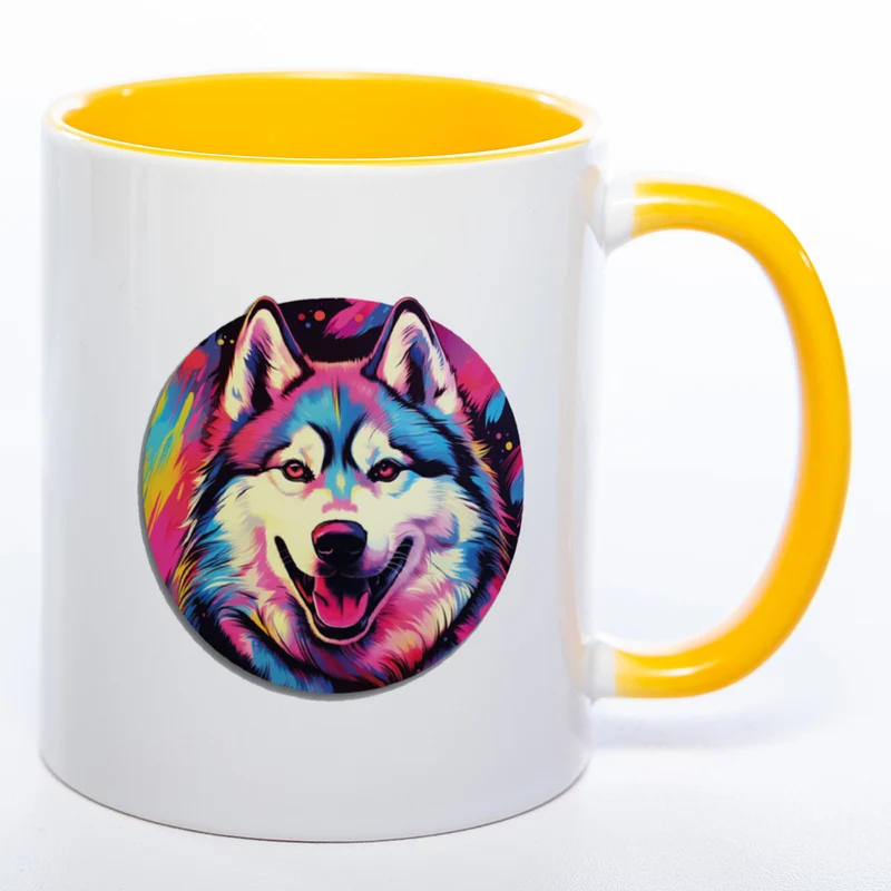 Mug Art Tasse mit Husky Motiv 4 wahlweise mit NAME - Kaffeetasse StickyWorld Exclusive