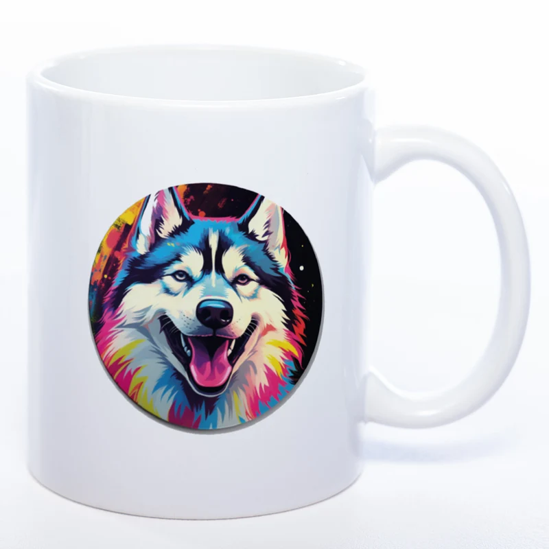 Mug Art Tasse mit Husky Motiv 2 wahlweise mit NAME - Kaffeetasse StickyWorld Exclusive