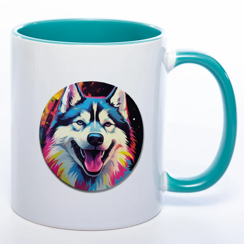 Mug Art Tasse mit Husky Motiv 2 wahlweise mit NAME - Kaffeetasse StickyWorld Exclusive