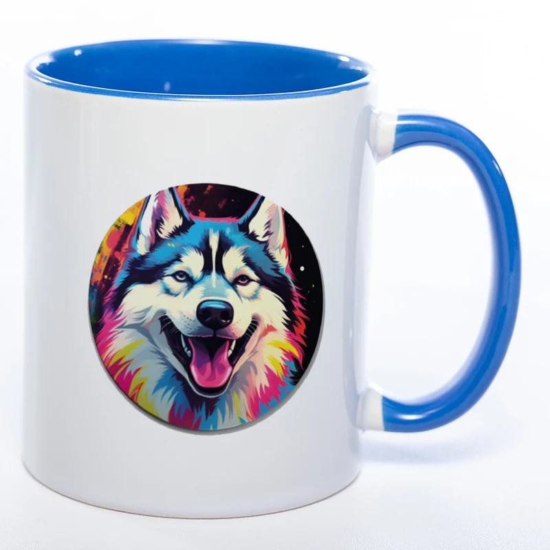 Mug Art Tasse mit Husky Motiv 2 wahlweise mit NAME - Kaffeetasse StickyWorld Exclusive