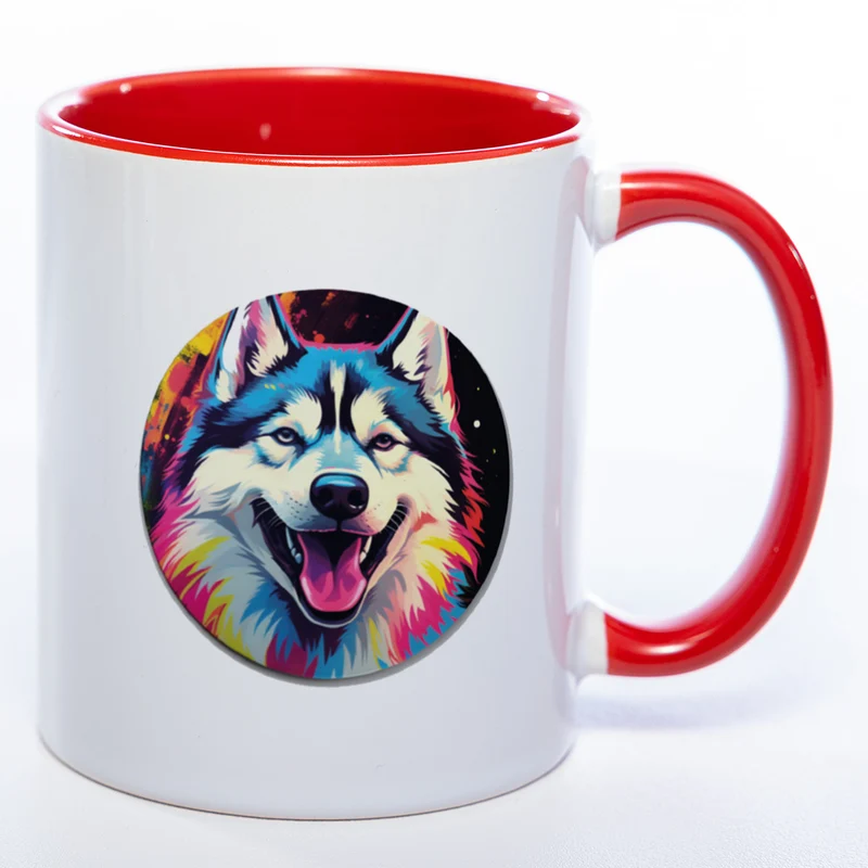 Mug Art Tasse mit Husky Motiv 2 wahlweise mit NAME - Kaffeetasse StickyWorld Exclusive
