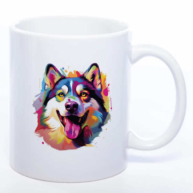 Mug Art Tasse mit Husky wahlweise mit NAME - Kaffeetasse StickyWorld Exclusive