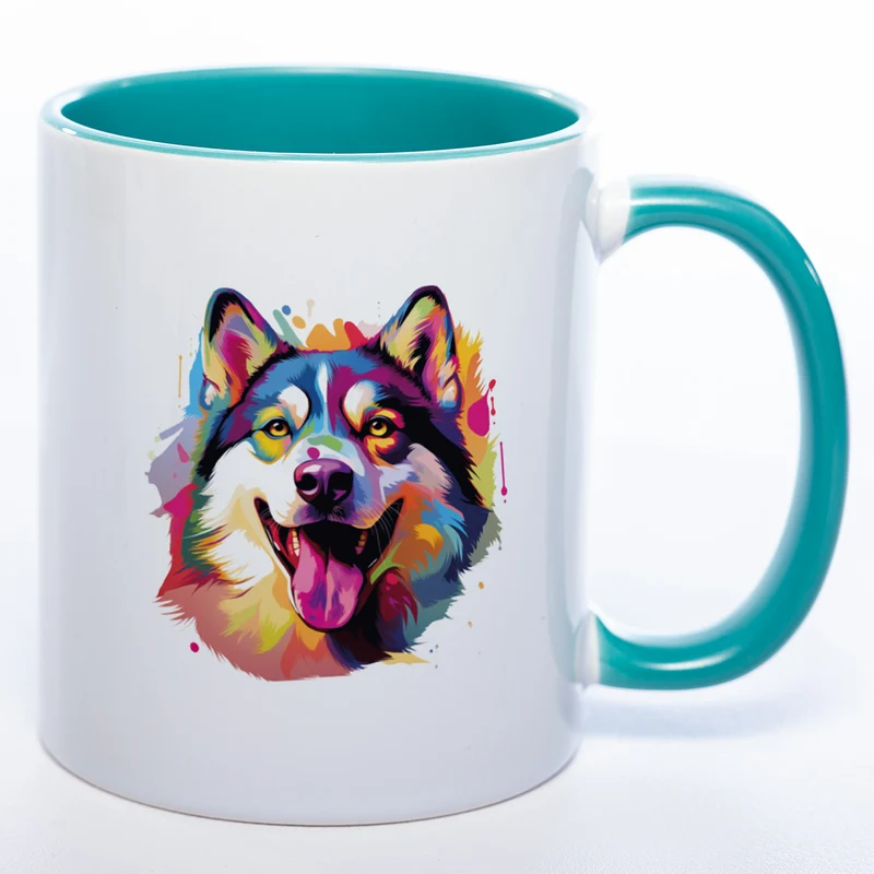 Mug Art Tasse mit Husky wahlweise mit NAME - Kaffeetasse StickyWorld Exclusive