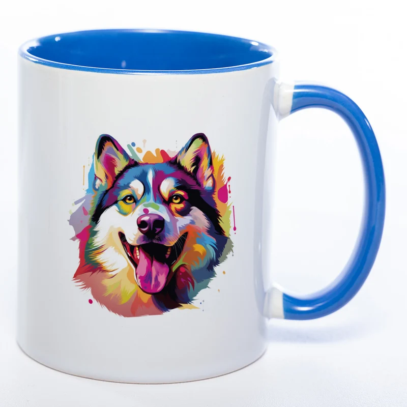 Mug Art Tasse mit Husky wahlweise mit NAME - Kaffeetasse StickyWorld Exclusive