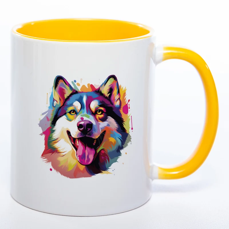 Mug Art Tasse mit Husky wahlweise mit NAME - Kaffeetasse StickyWorld Exclusive