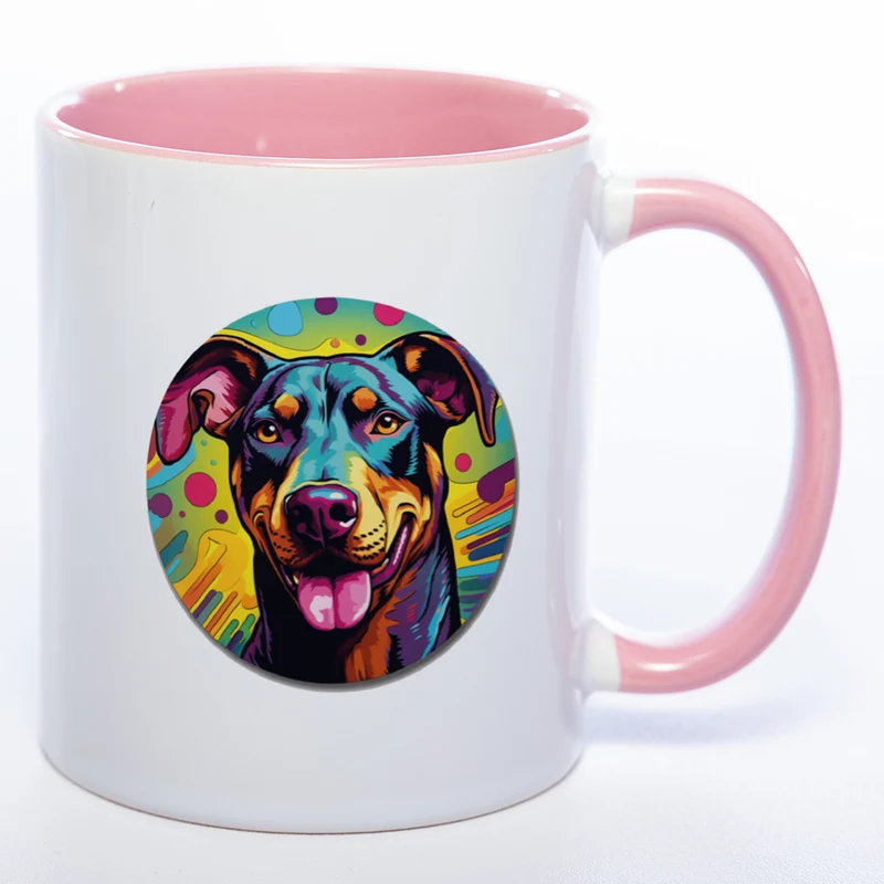 Mug Art Tasse mit Dobermann Motiv 3 wahlweise mit NAME - Kaffeetasse StickyWorld Exclusive