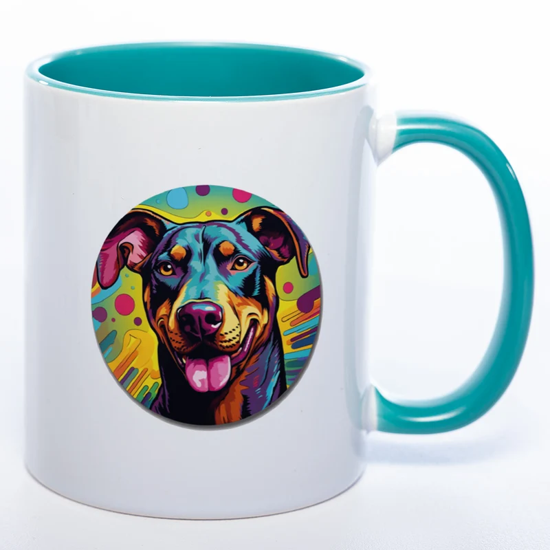 Mug Art Tasse mit Dobermann Motiv 3 wahlweise mit NAME - Kaffeetasse StickyWorld Exclusive