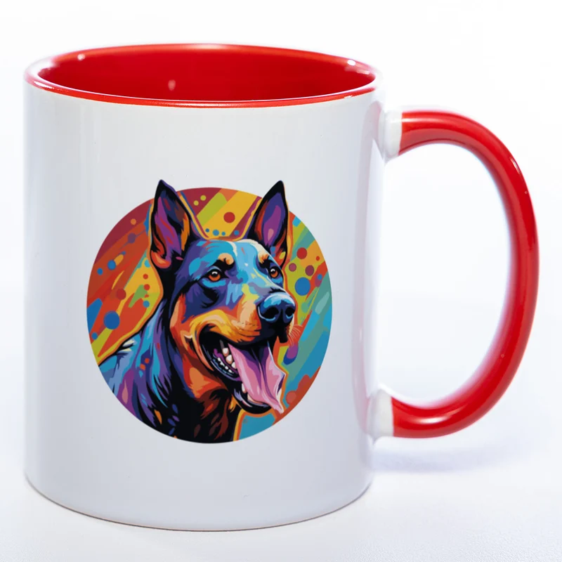 Mug Art Tasse mit Dobermann Motiv 2 wahlweise mit NAME - Kaffeetasse StickyWorld Exclusive