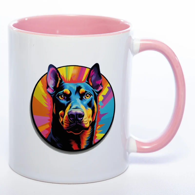 Mug Art Tasse mit Dobermann wahlweise mit NAME - Kaffeetasse StickyWorld Exclusive