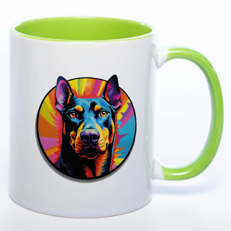 Mug Art Tasse mit Dobermann wahlweise mit NAME - Kaffeetasse StickyWorld Exclusive