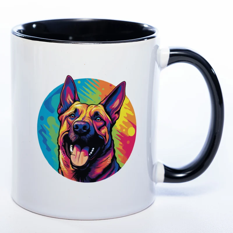 Mug Art Tasse mit Malinois Motiv 2 wahlweise mit NAME - Kaffeetasse StickyWorld Exclusive