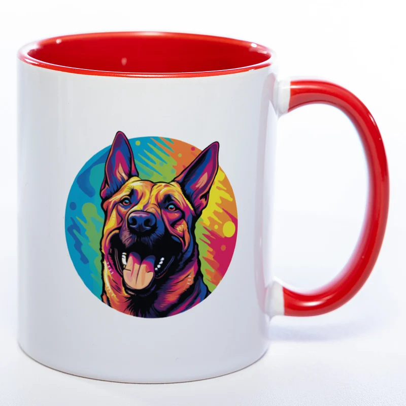 Mug Art Tasse mit Malinois Motiv 2 wahlweise mit NAME - Kaffeetasse StickyWorld Exclusive