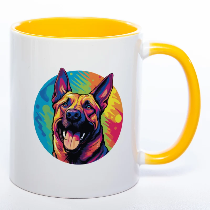 Mug Art Tasse mit Malinois Motiv 2 wahlweise mit NAME - Kaffeetasse StickyWorld Exclusive