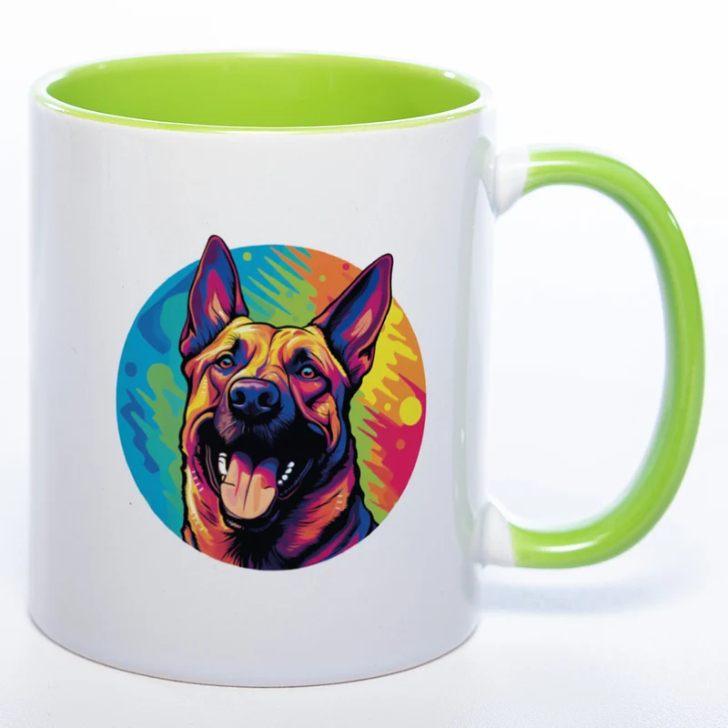 Mug Art Tasse mit Malinois Motiv 2 wahlweise mit NAME - Kaffeetasse StickyWorld Exclusive