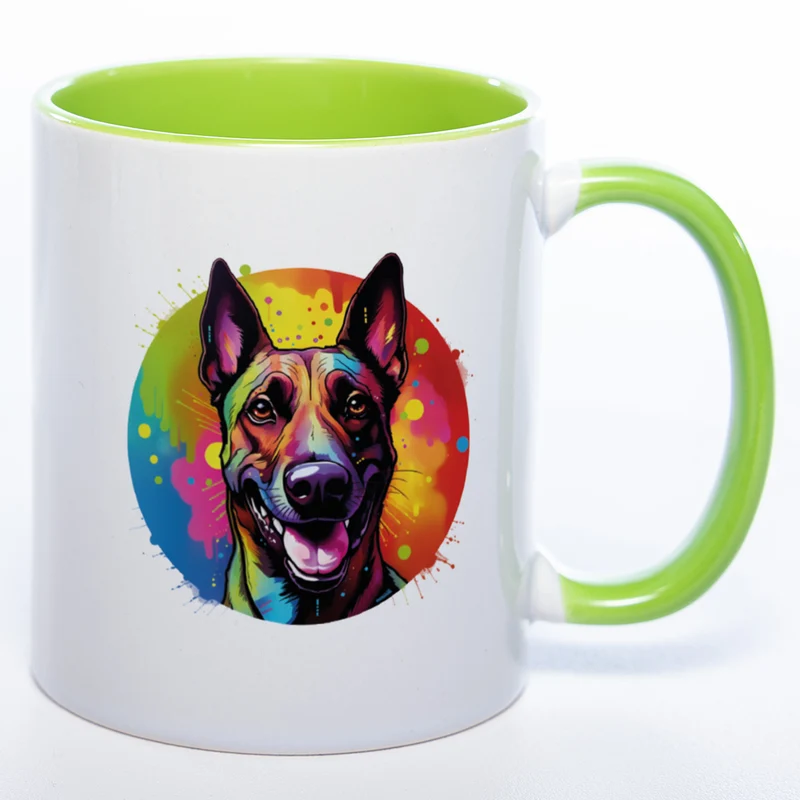 Mug Art Tasse mit Malinois wahlweise mit NAME - Kaffeetasse StickyWorld Exclusive