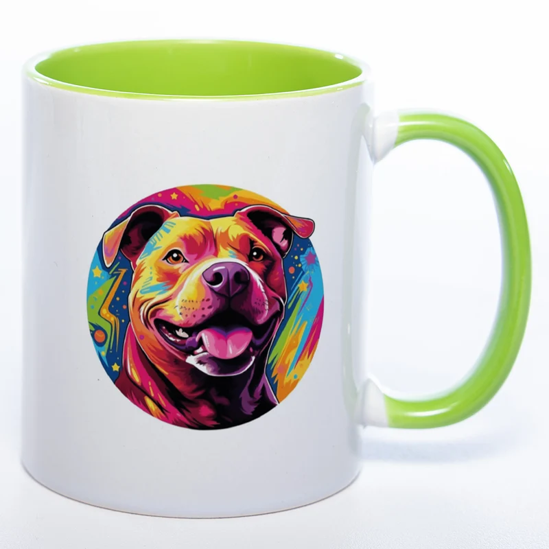 Mug Art Tasse mit Pitbull Motiv 3 wahlweise mit NAME- Kaffeetasse StickyWorld Exclusive