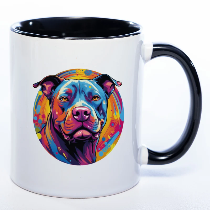 Mug Art Tasse mit Pitbull wahlweise mit NAME - Kaffeetasse StickyWorld Exclusive