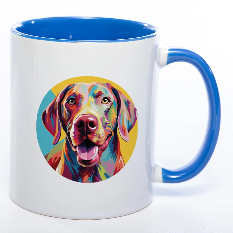 Mug Art Tasse mit Weimaraner Motiv 2 wahlweise mit NAME - Kaffeetasse StickyWorld Exclusive