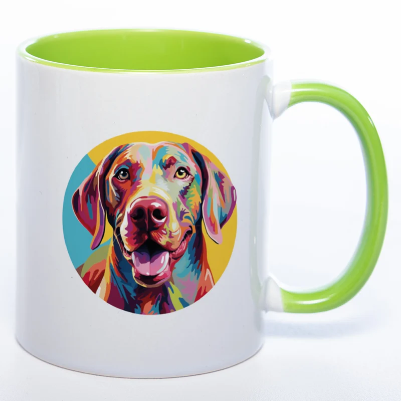 Mug Art Tasse mit Weimaraner Motiv 2 wahlweise mit NAME - Kaffeetasse StickyWorld Exclusive