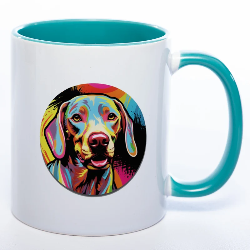 Mug Art Tasse mit Weimaraner wahlweise mit NAME- Kaffeetasse StickyWorld Exclusive